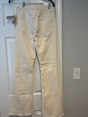 MOTHER Cream Flare Wide-Leg Jeans